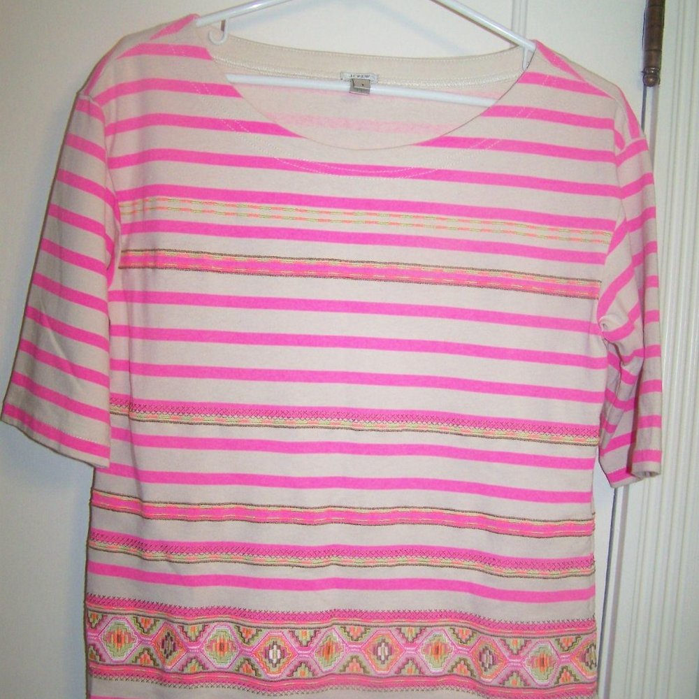 J. Crew Top Embroidery Cotton Small